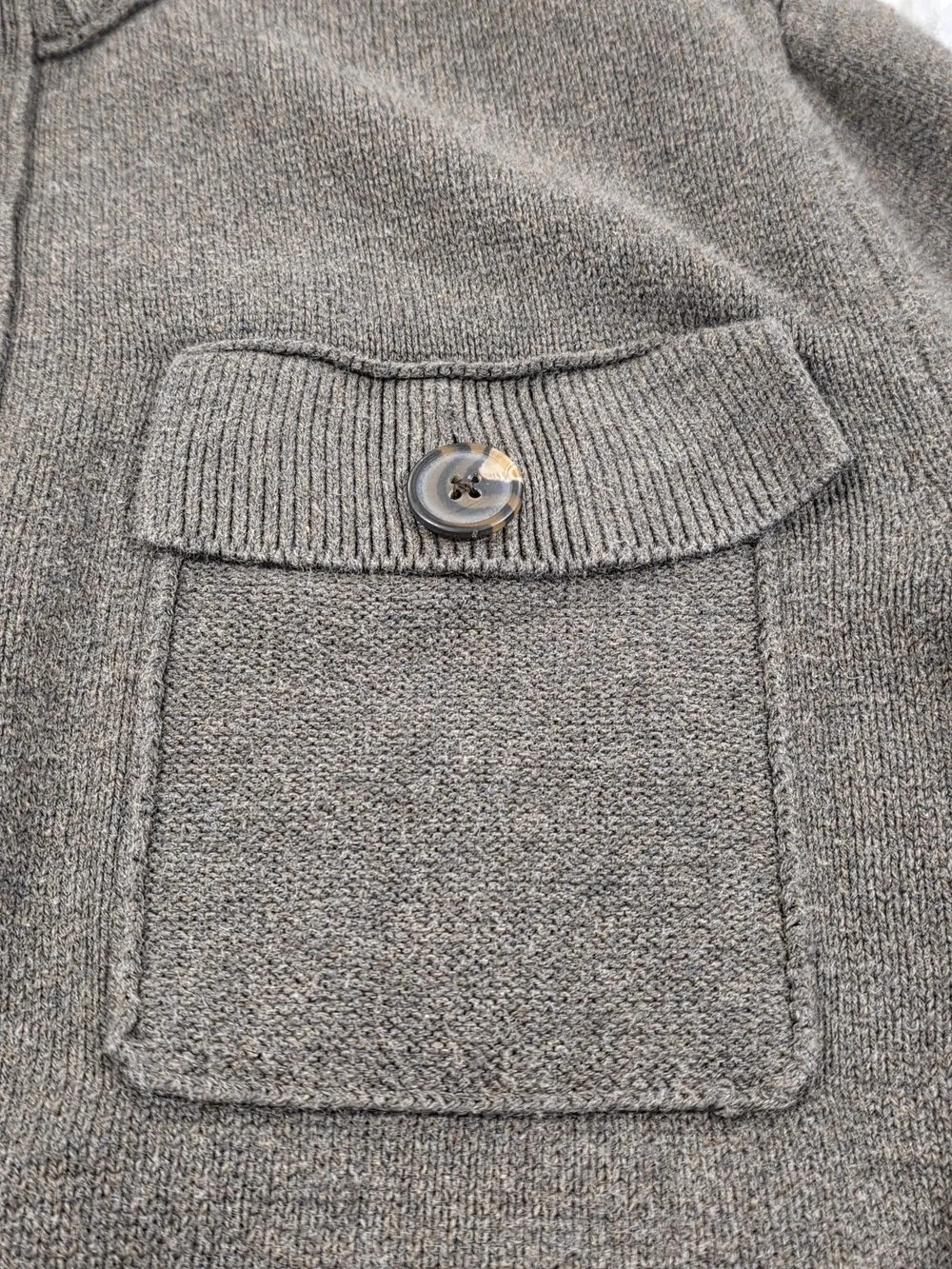 (L) Men's Banana Republic Cardigan Sweater Button-Up Gray 100% Cotton Large